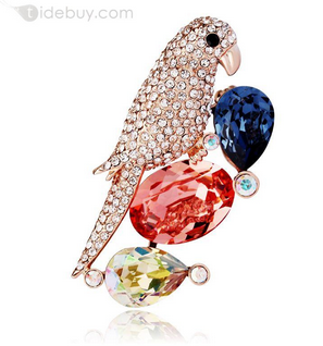 Charming Unique Designed CZ Diamond Brooch Pins