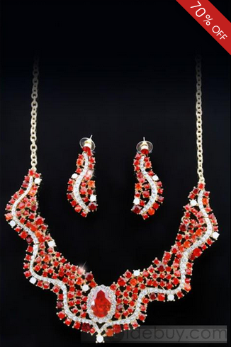 Fabulous Rhinestone Ladys Jewelry Set