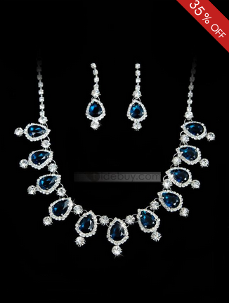 Shining created Clear Crystals Wedding Bridal Jewelry Set