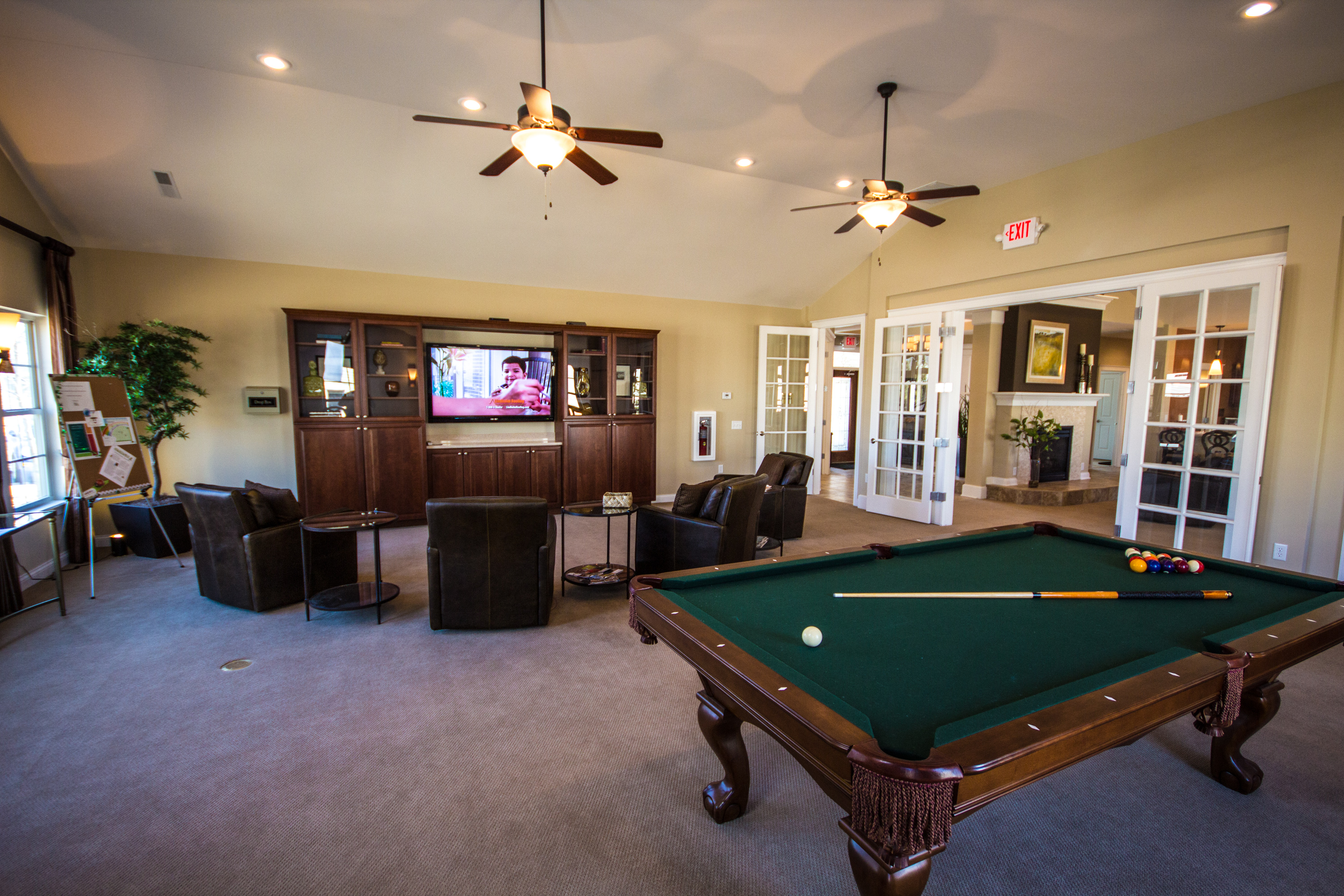 The lounge area of the clubhouse is perfect for Monday Night Football, Movie night or hosting an event.