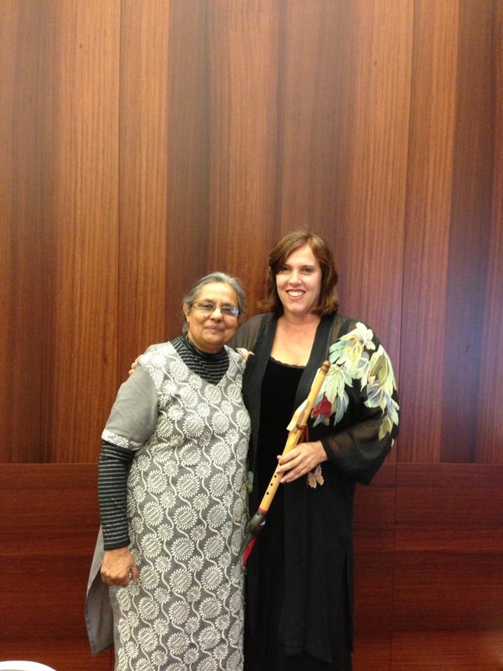 Ela Gandhi and Ann Licater at the 2012 Awakened World Conference in Florence, Italy