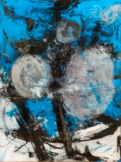 Bobbi Van: Blue Man Rules, acrylic on plexigas