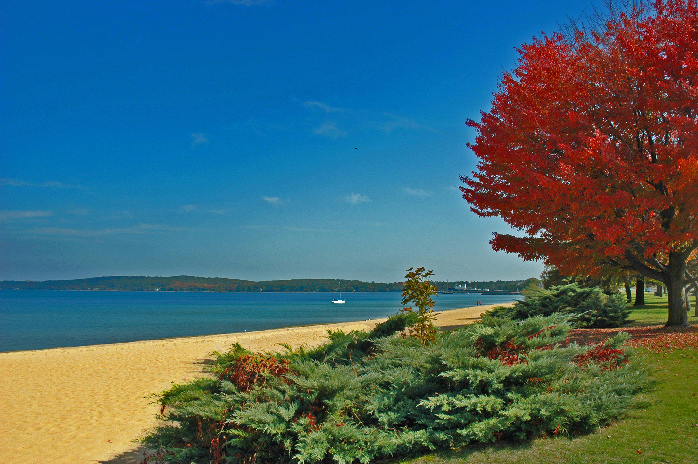 Traverse City's Clinch Park Beach in Fall