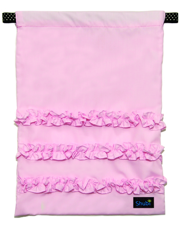 Pink Ruffle Shoe Bag