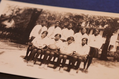 Photograph of an unidentified African American women's basketball team from 1930.