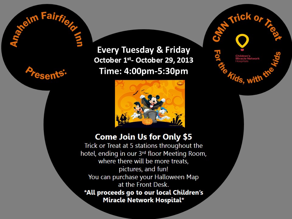 Fairfield Inn Anaheim Disneyland Resort Invites Young Guests To Trick-or-Treat For Charity