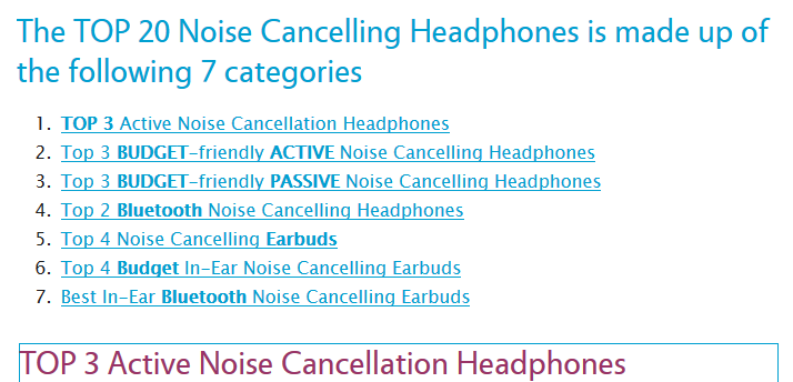 Noise Cancelling Headphone Categories