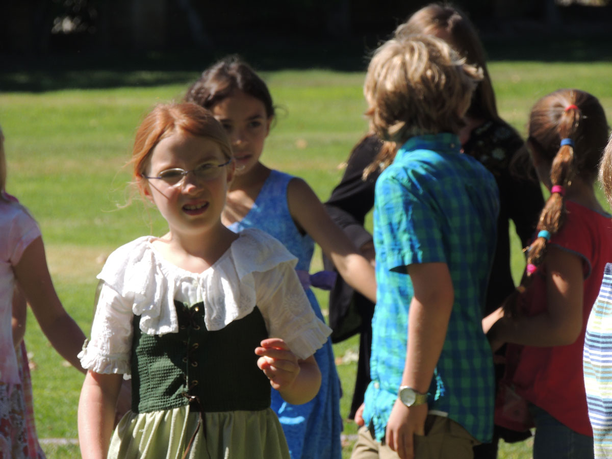 Highland Hall Waldorf School third grade school students participating in the school's Michaelmas celebration.