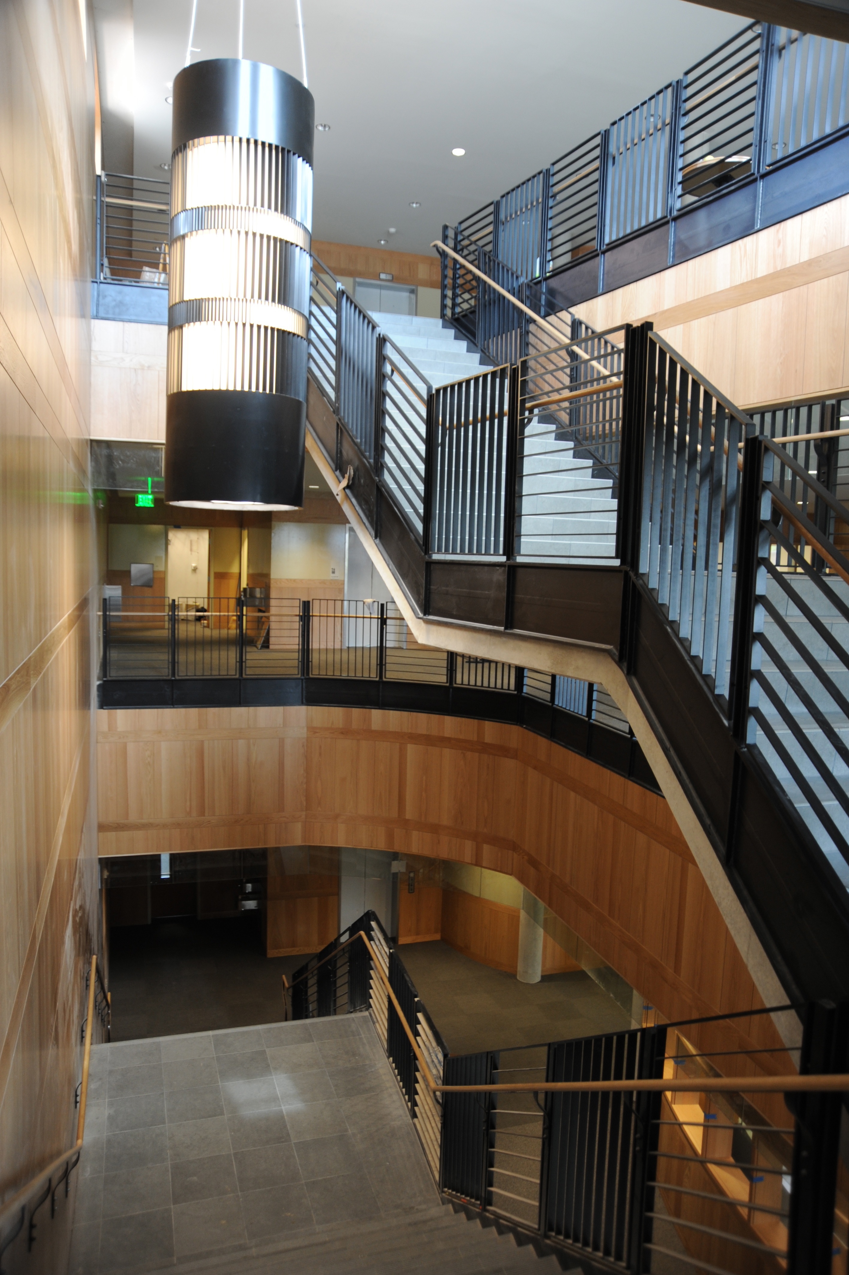 The building's grand stairway is a stunning interior feature.