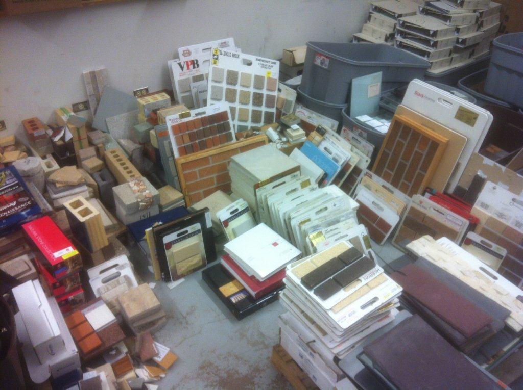 ZeroLandfill Chicago has collected loads of samples including fabric, wall covering, tiles, stone, paint chips and binders and will redistribute them to the public free of charge, along with free craft demonstrations.