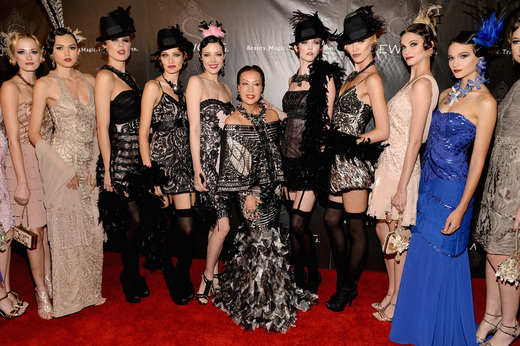 Sue Wong and models from Spring 2014 Jazz babies Spring fashion show