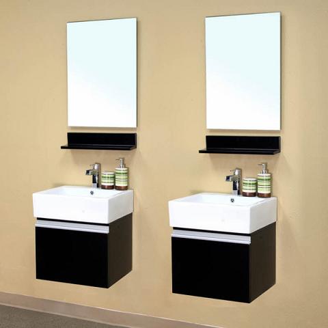 Bellaterra Home 203145-D - 41" Double wall mount style sink Bathroom Vanity-wood-Dark Espresso