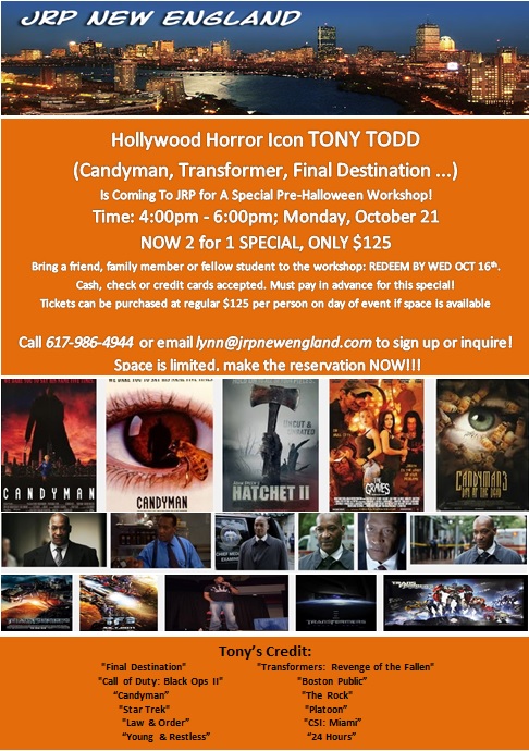 Tony Todd Special Pre-Halloween Workshop