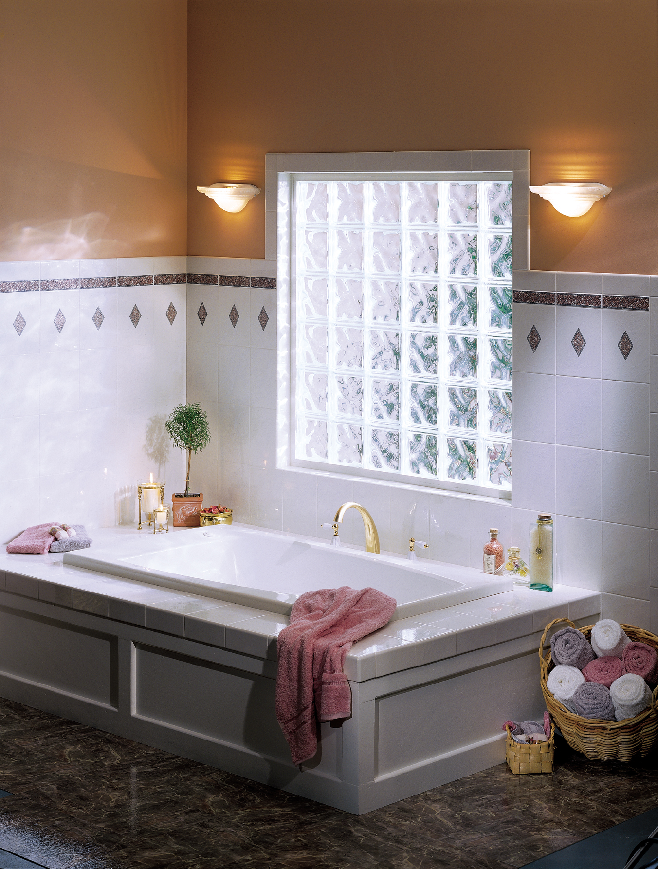 Pittsburgh Corning Glass Block can add a safety factor to your bath.
