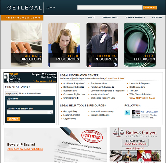 GetLegal.com Home Page