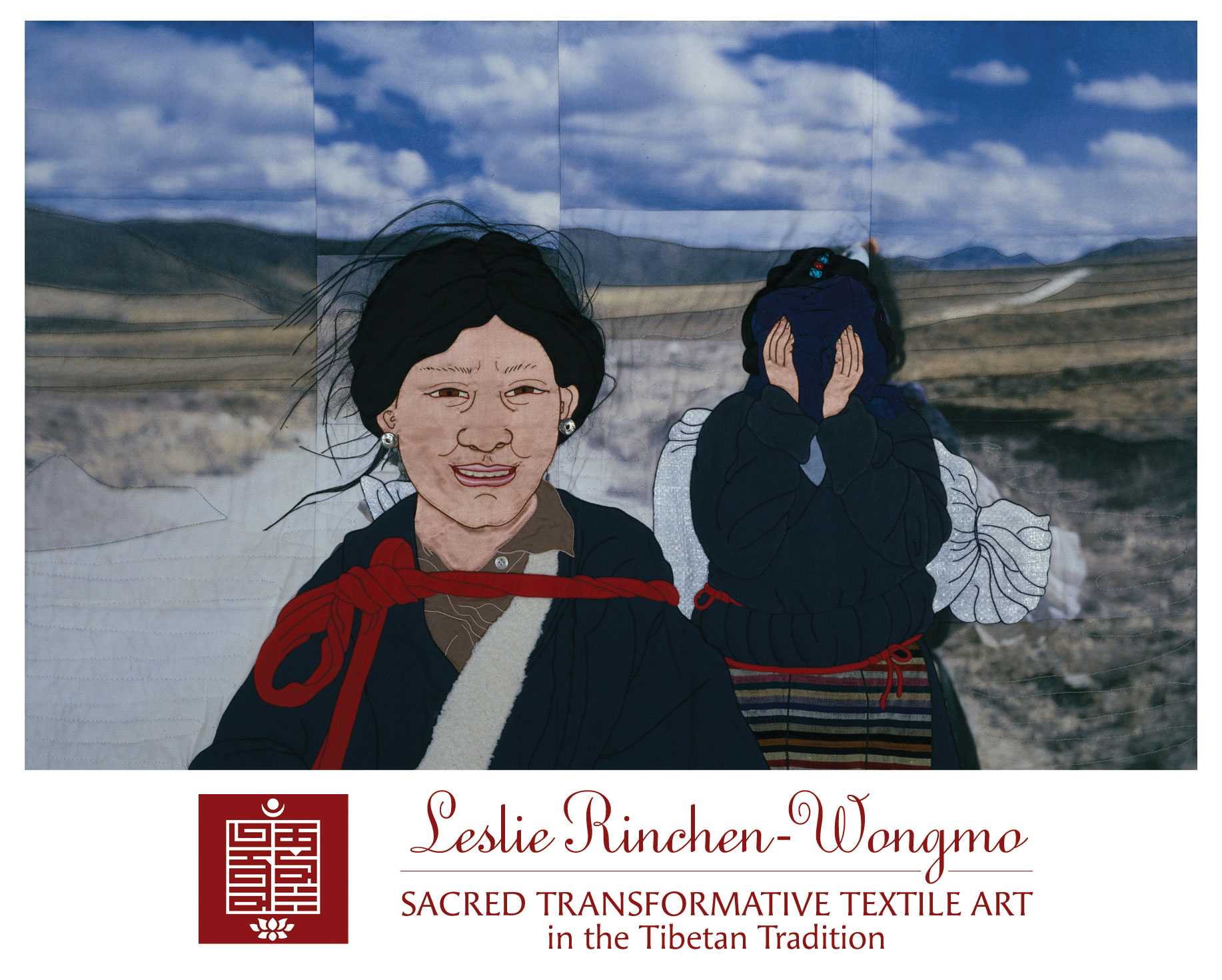 Nomad Girls, Himalayan Portrait Textile Art by Leslie Rinchen-Wongmo