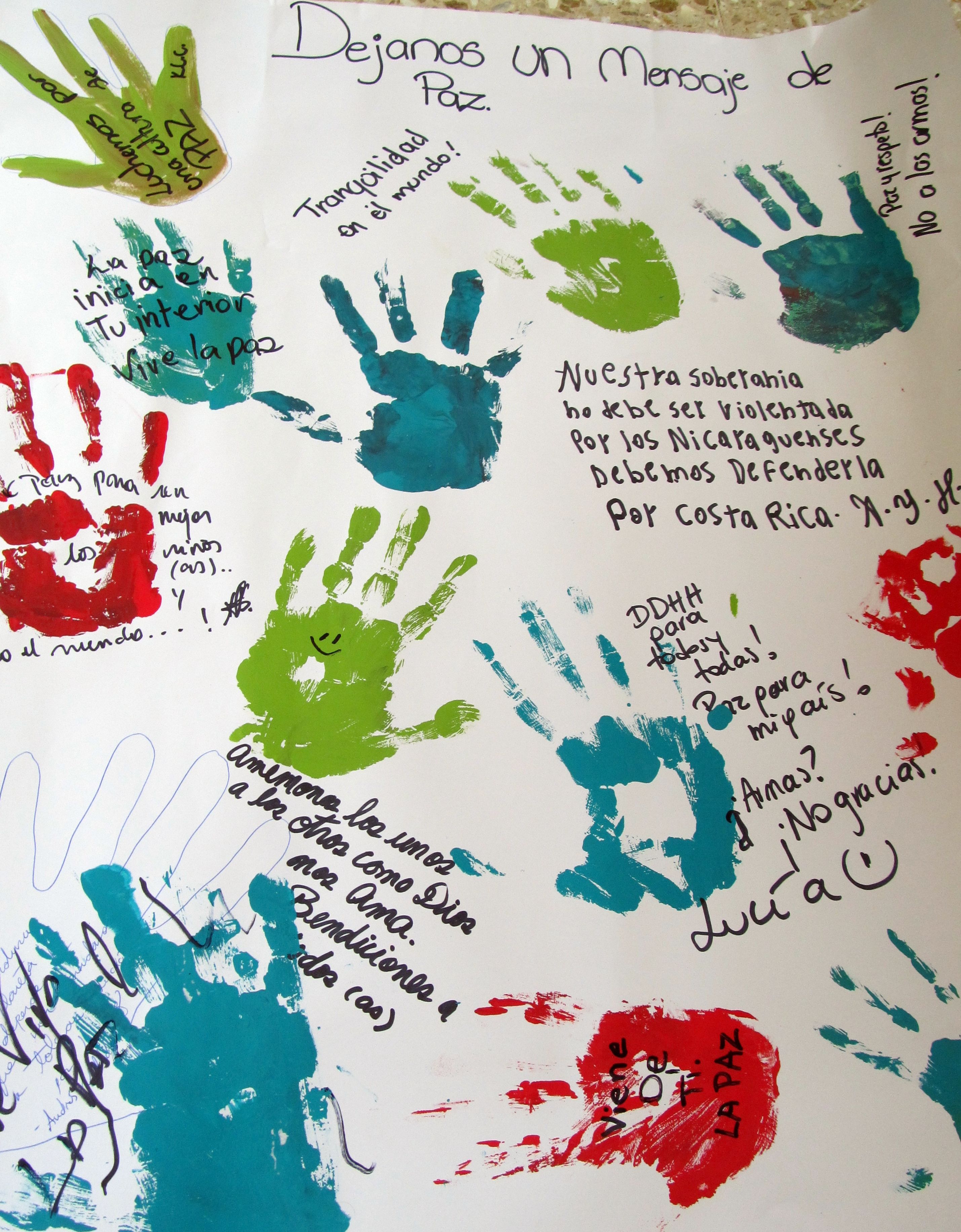 Children were invited to leave their own personal message of peace on a large display provided by the Church of Scientology at the finale of “10 Days for Peace and Human Rights” September 21, 2013.
