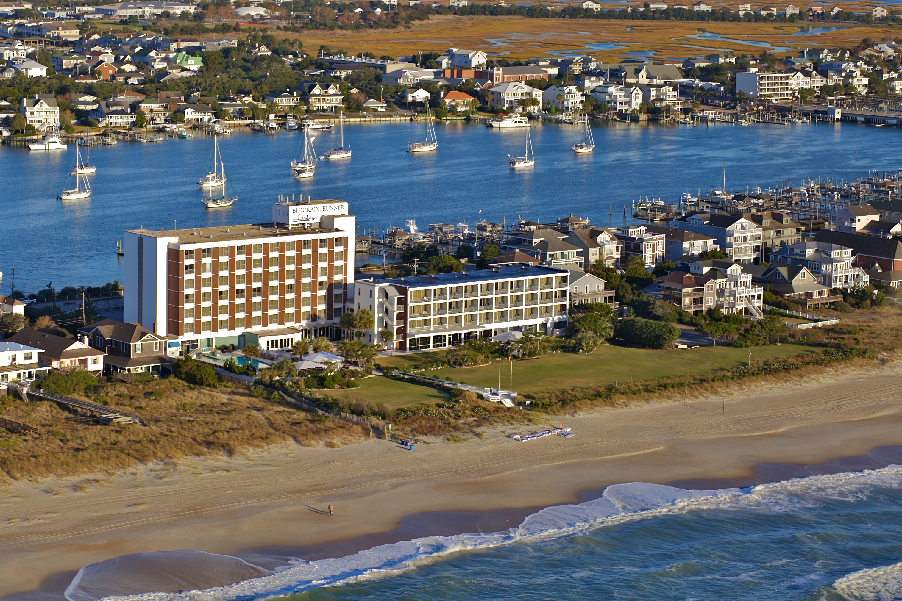 Races begin and end at Blockade Runner Beach Resort, home of the North Carolina Surf to Sound Challenge