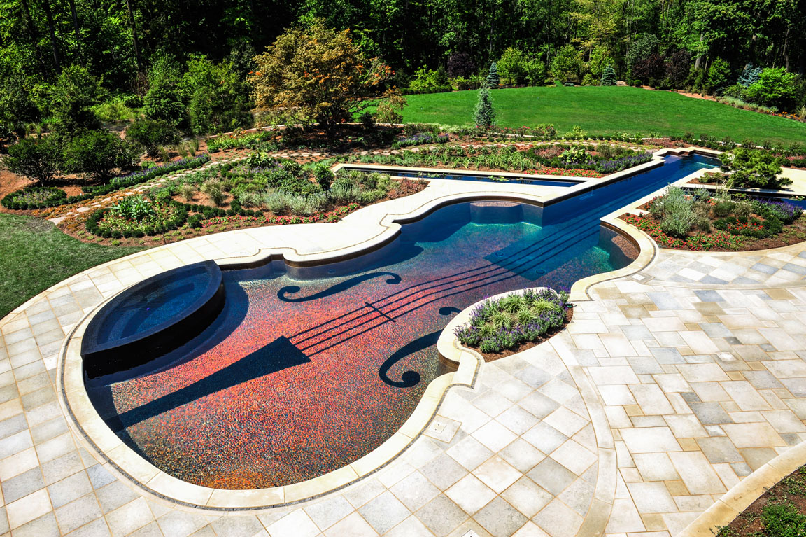 Glass Tile Swimming Pool Design & Installation. Bergen County NJ