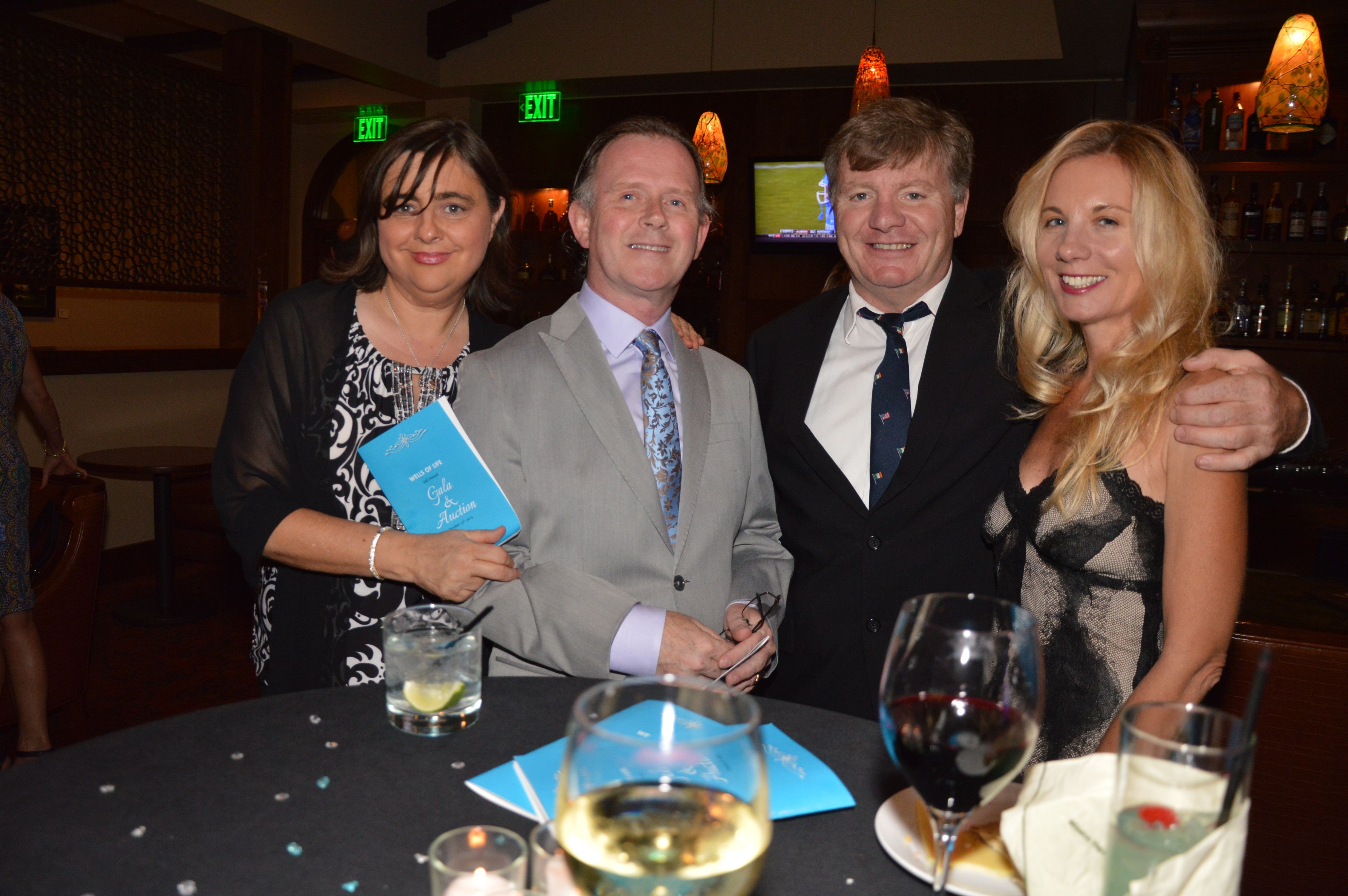 Restaurateur’s  Jean and Darren Coyle, owner of Wine Works and Dublin Four; with Eugene Gallagher, well donor and film producer Mary Patel of Long Beach.