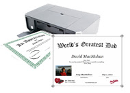 Certificates Showing the Gift Can be Created and eMailed or Printed and Presented