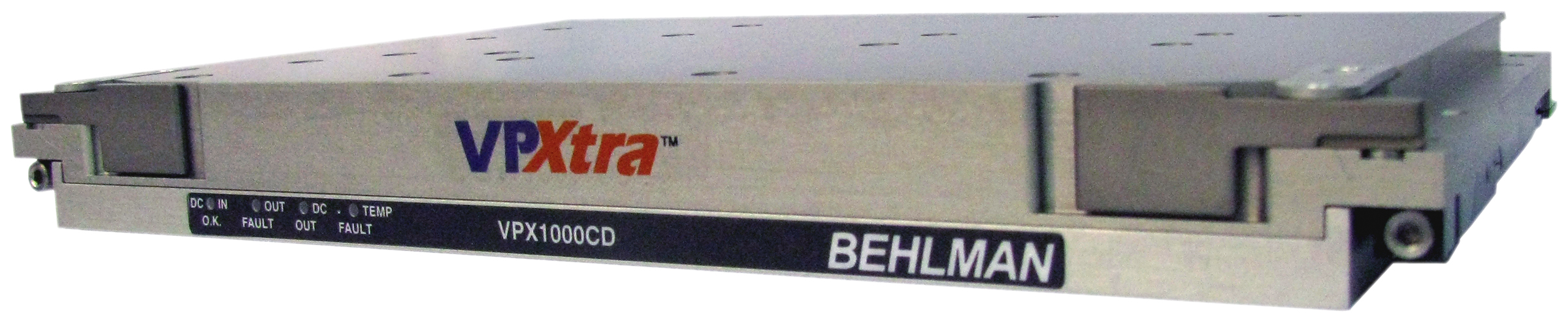 The Behlman VPXtra™ 1000CD COTS Power Supply is single-slot 6U, Open VPX compliant, to ensure VPX rack compatibility. It delivers up to 1000 watts of 12 VDC plus 3.3 VDC.