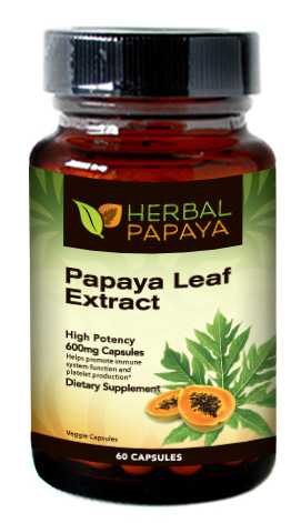 Papaya leaf extract capsules