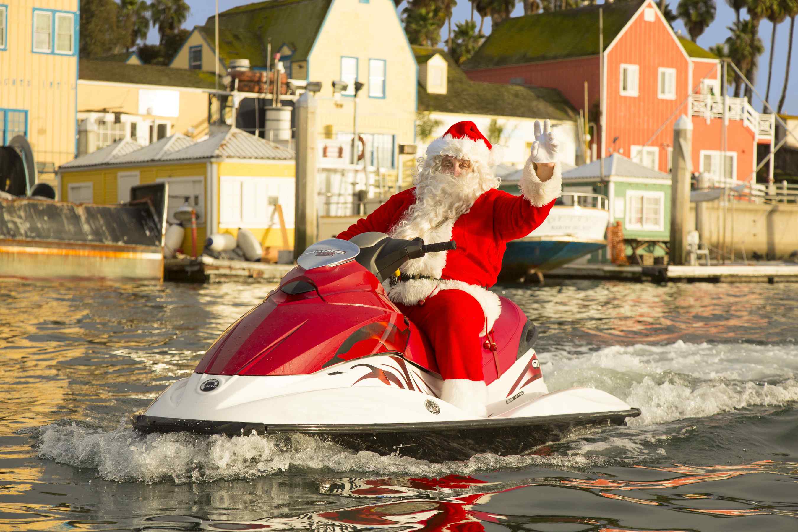 Jet Skiing Santa in Marina del Rey, California