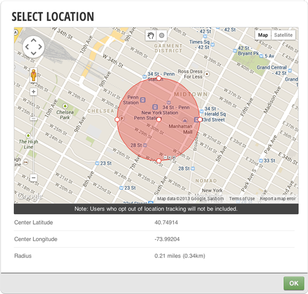 Location targeting on Appboy’s dashboard