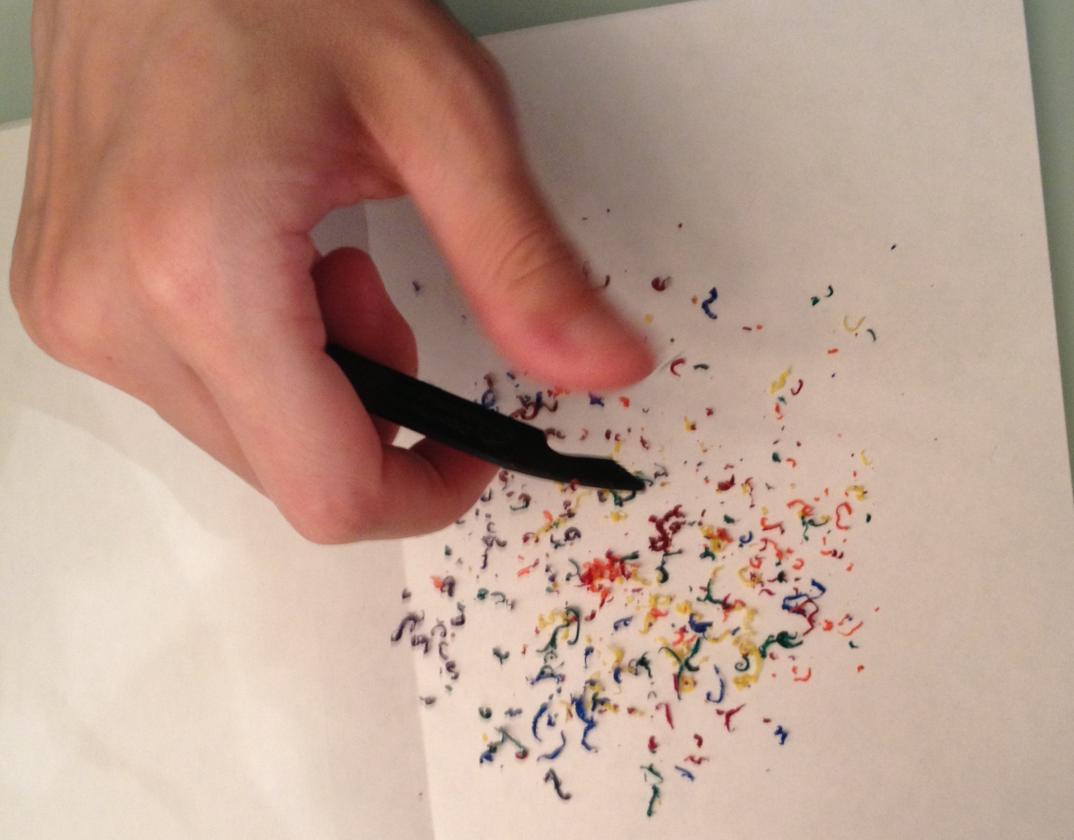 Shaving Crayon Blocks to Create Special Effect