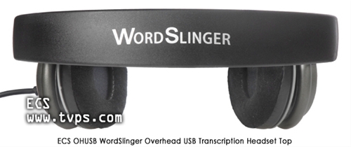 OHUSB WordSlinger Deluxe Transcription Headset Top Pad Name