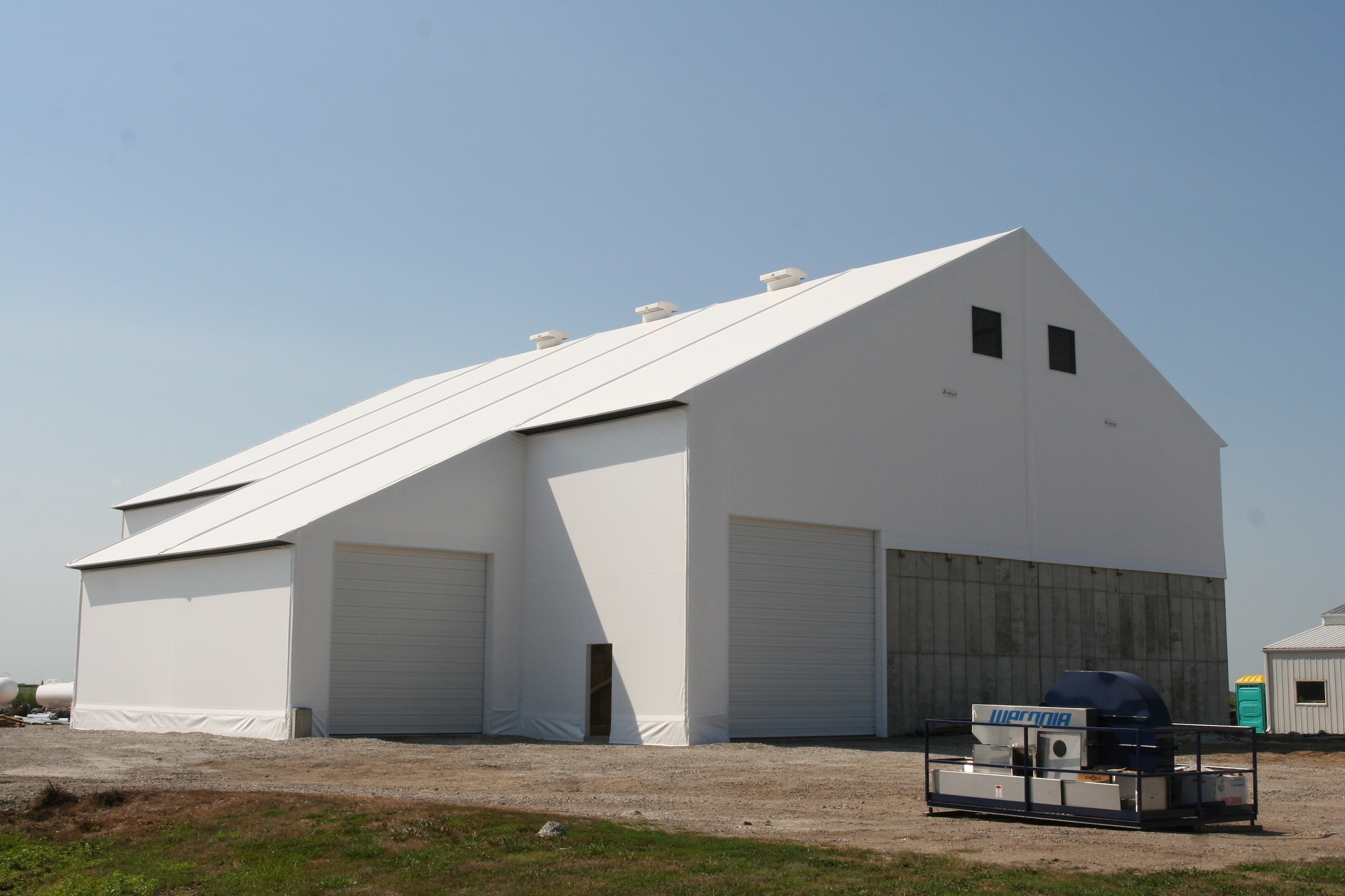 New Legacy tension fabric storage facility for Agriland FS in Wyman, Iowa.