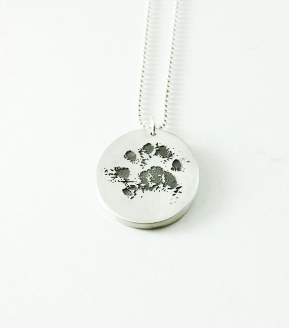 Your Pet's Paw Print Pendant in .999 Fine Silver