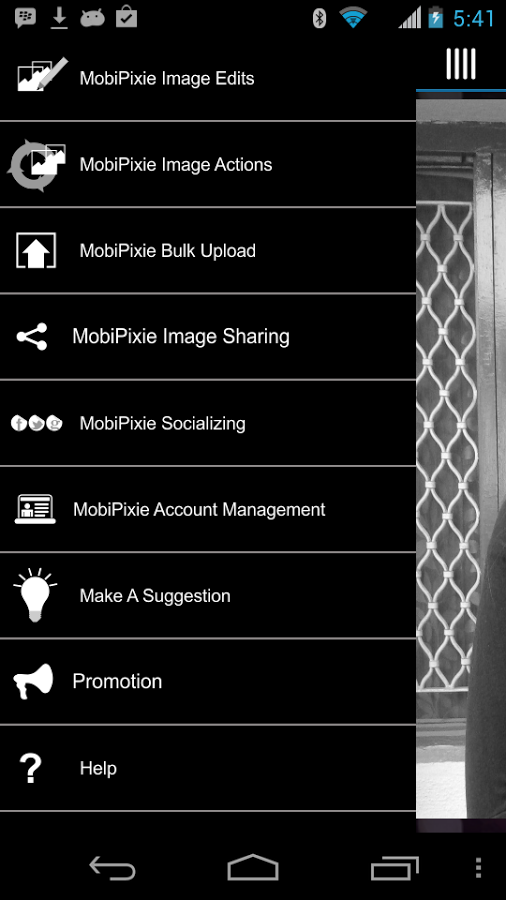 MobiPixie New  Navigation Menu  Android Phone