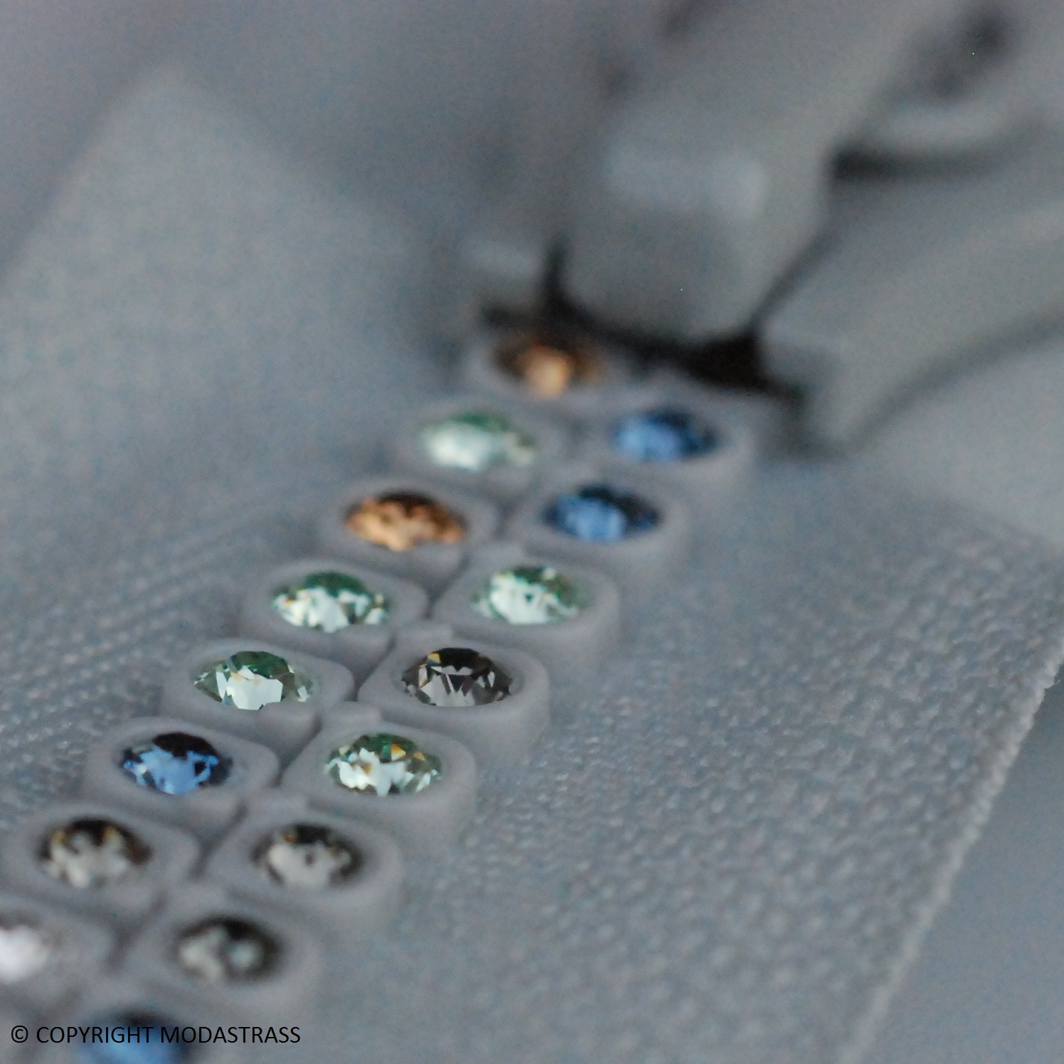 Brillant Zipper with sparkling Multicolour Crystals
