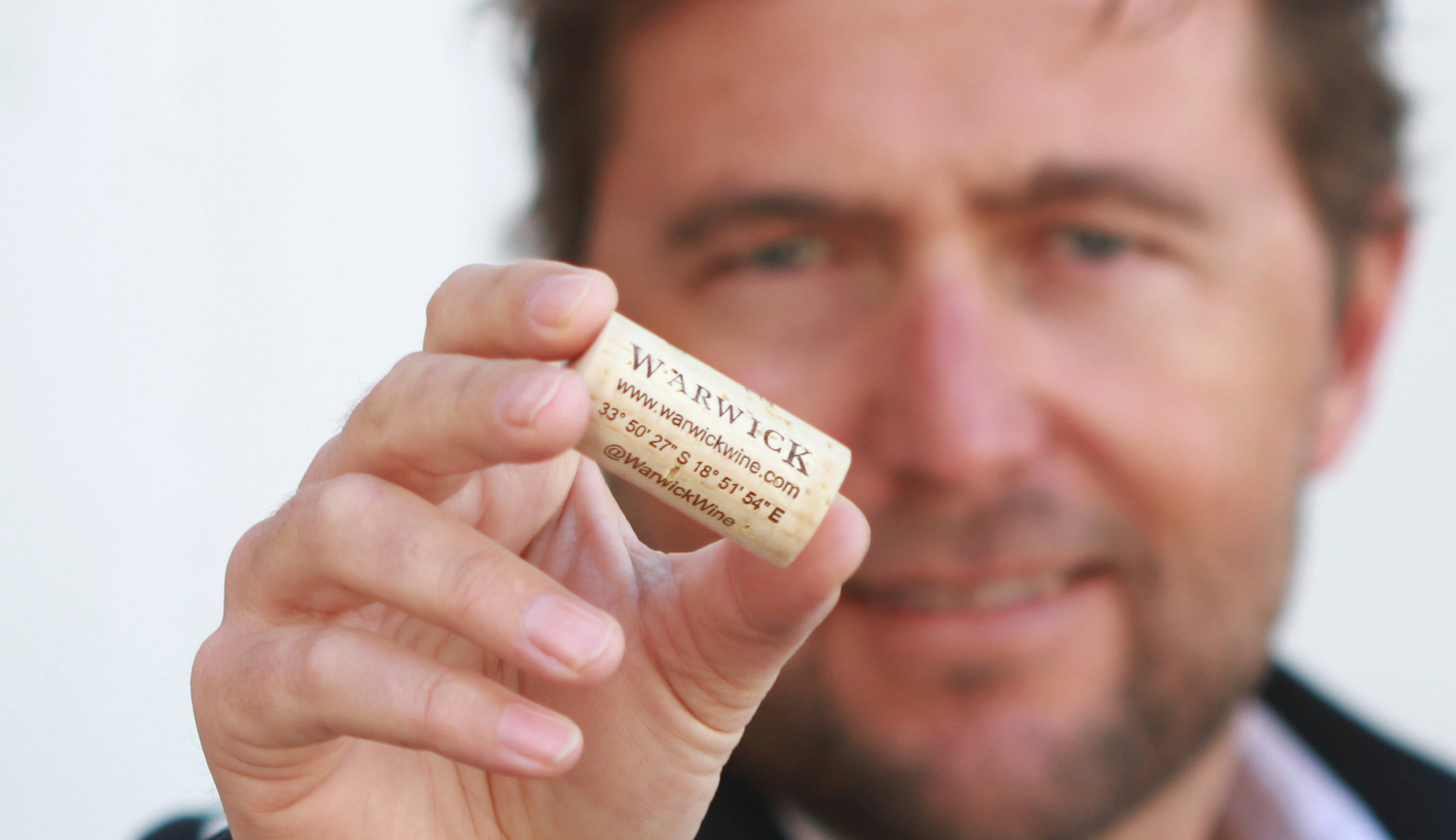 Warwick winery owner Mike Ratcliffe with Twitter Cork