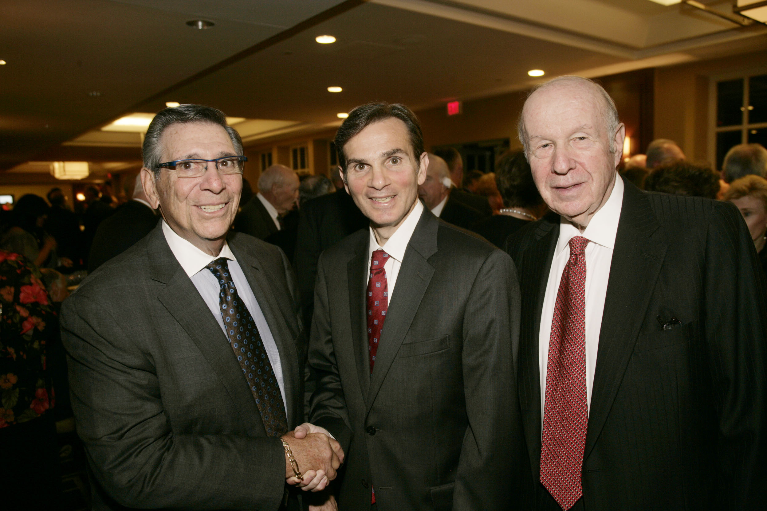 (L toR) United Hebrew’s Chairman of the Board of Directors, Michael R. Rozen with honoree Joseph J. DePaolo, President and CEO of Signature Bank, and Malcolm Lazarus, Senior Chair of the Board of Directors at United Hebrew’s 94th Annual Gala Dinner Dance.