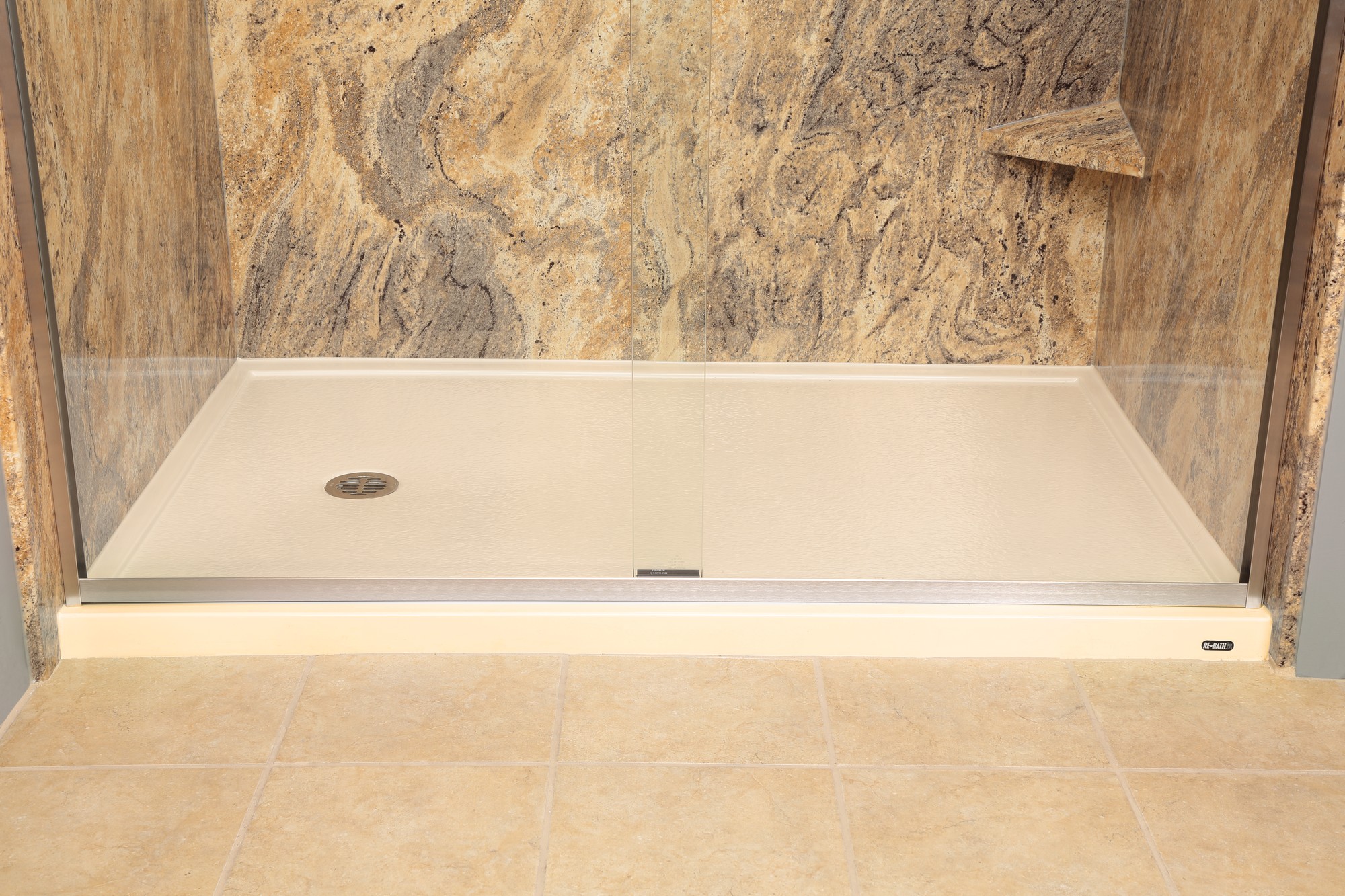 ReBath Northeast's new low threshold shower base with 2" threshold