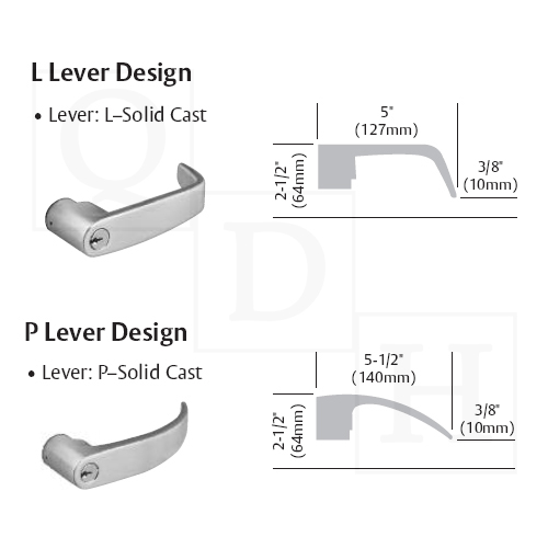 Additional Sargent 10 Line Lock Lever Styles