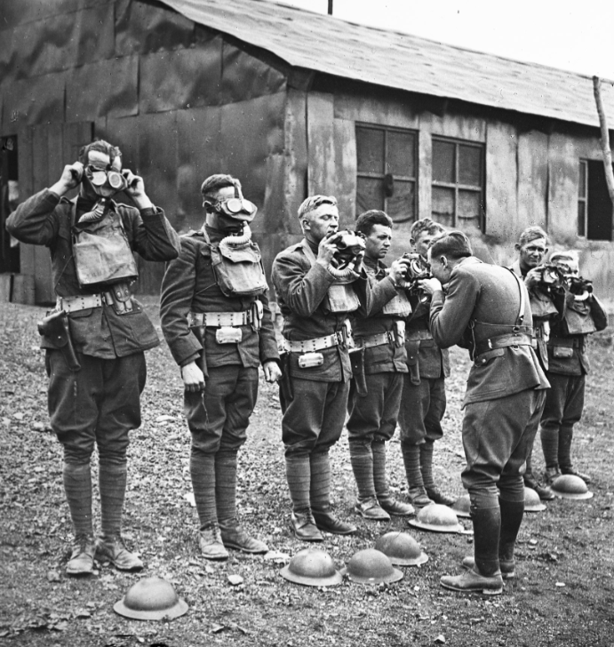 World War 1 gas mask drill. Kallisti Media
