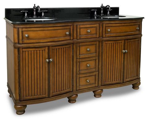 Compton Walnut 60" Double Vanity with Preassembled Top and Bowl by Bath Elements VAN029D-60-T