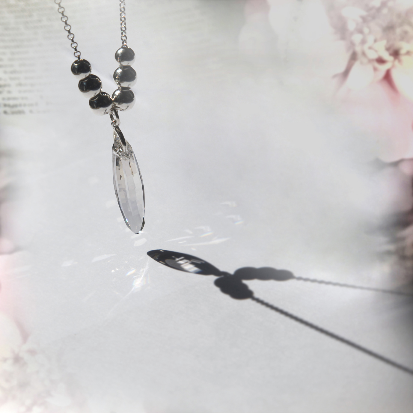 Crystal Ellipse Necklace by Katherine Song Originals