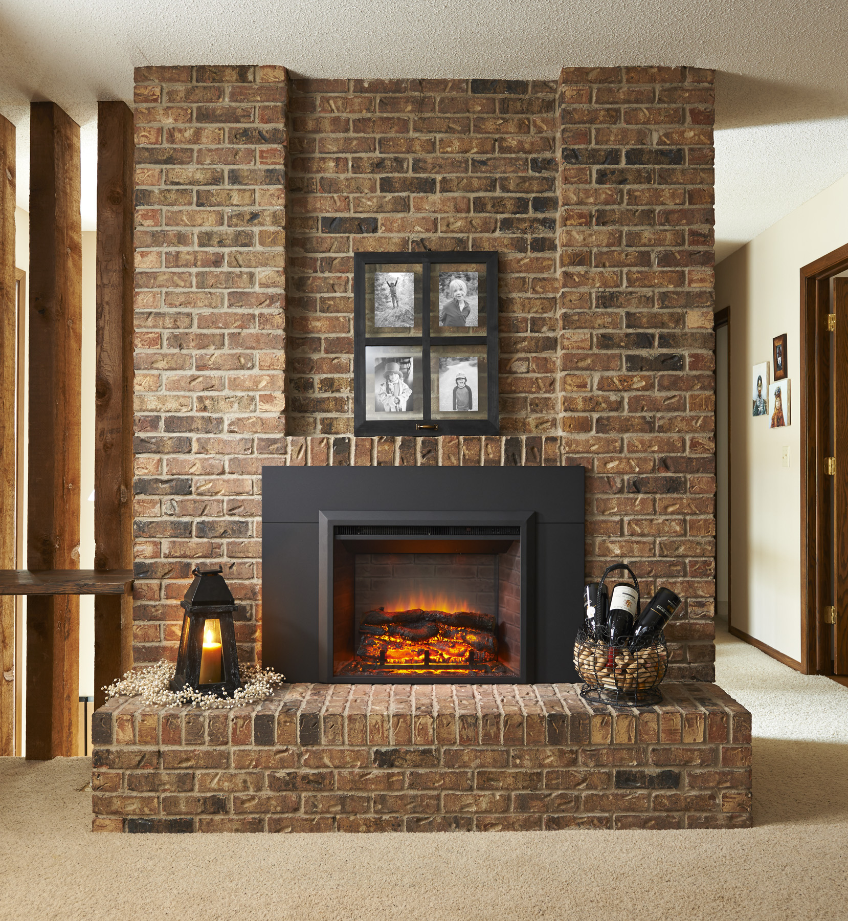 Gallery Insert with 42" Surround in Masonry Fireplace