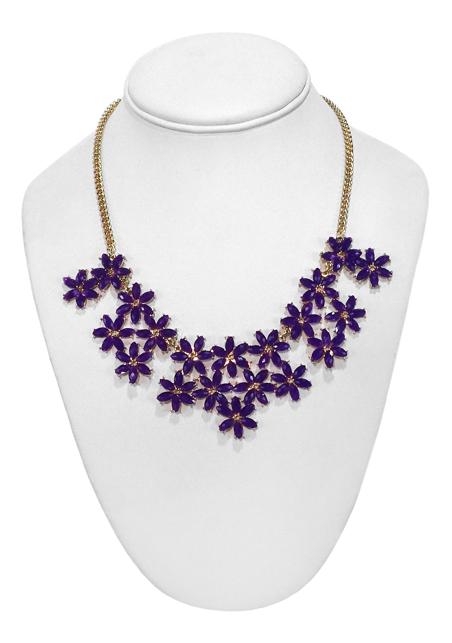 Deep Purple Floral Statement Necklace $38.99