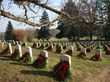 Holiday wreaths at the Gettysburg National Cemetery.