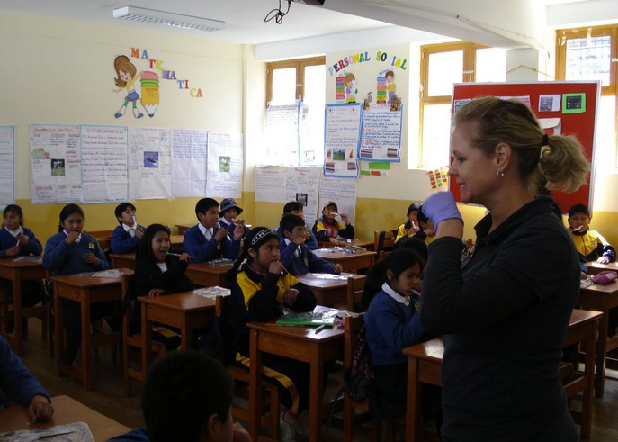The mission included dental hygiene education in Cusco schools