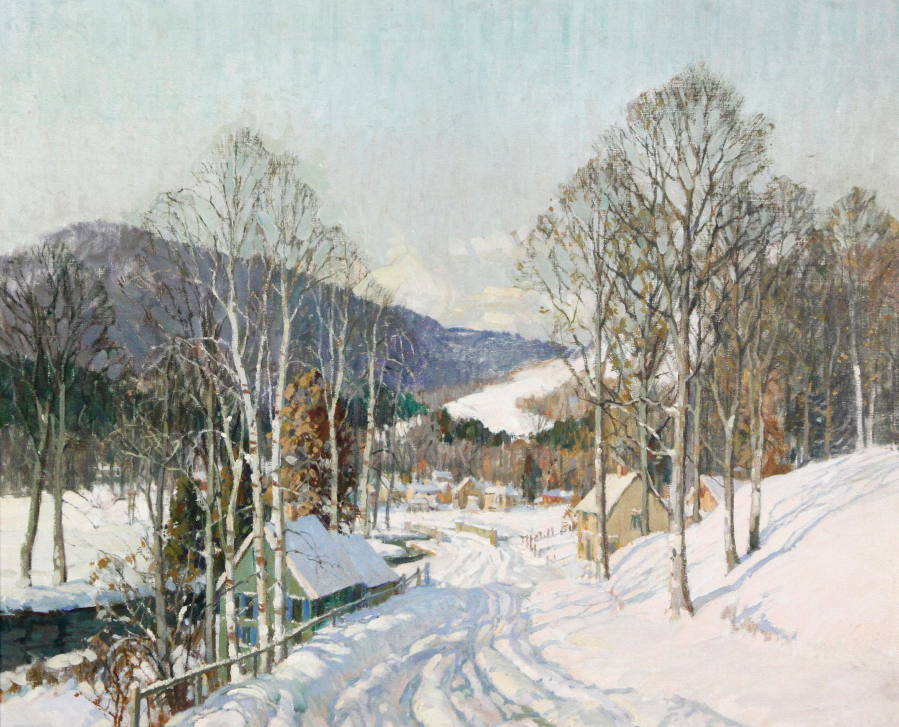 Frederick J. Mulhaupt, February Morning in New Hampshire, oil on canvas