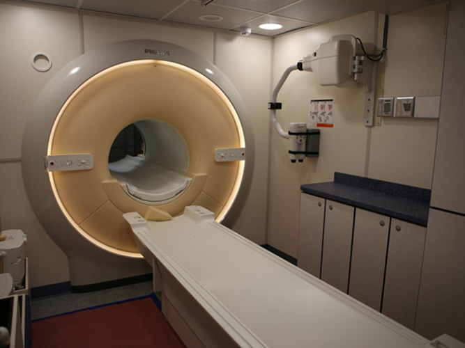Scan Room of the new Philips Ingenia 1.5T MRI Trailer built by Advanced Mobility.