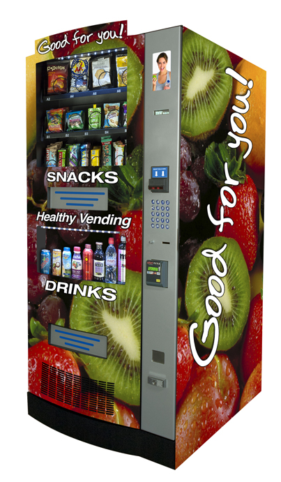 HealthyYOU Vending offers state-of-the-art vending machines that enable consumers to choose from 21 snack and 8 drink selections.