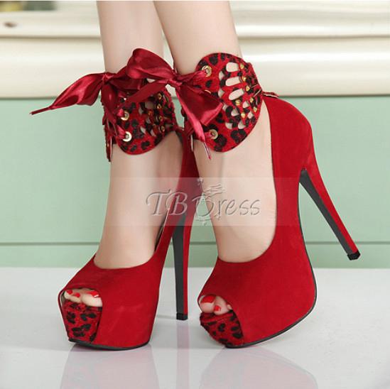 Latest Fall Platform Stiletto Heel Peep-toes Wedding Shoes Item Code: 09651734